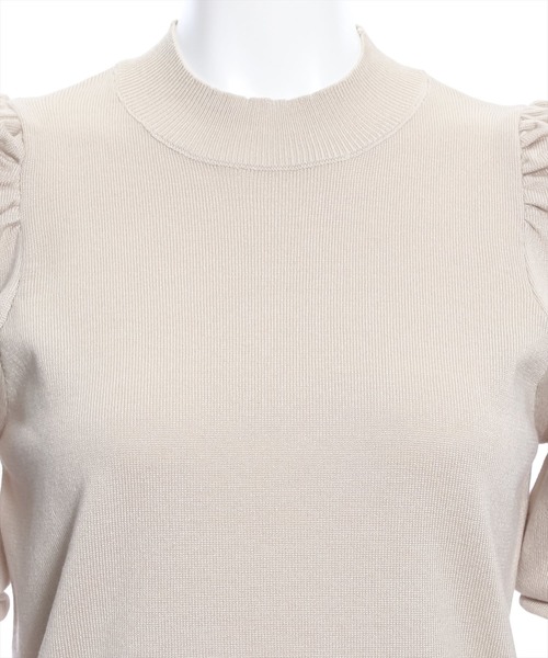 clear(クリア)の「リボン付きパフスリーブニットトップス≪2024SS新作≫(ニット/セーター・レディース・ブラック/オフホワイト/ベージュ・F)」の6枚目の写真
