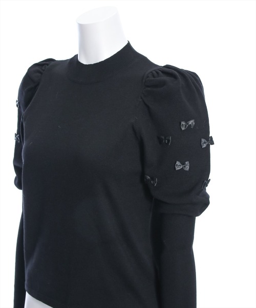 clear(クリア)の「リボン付きパフスリーブニットトップス≪2024SS新作≫(ニット/セーター・レディース・ブラック/オフホワイト/ベージュ・F)」の13枚目の写真