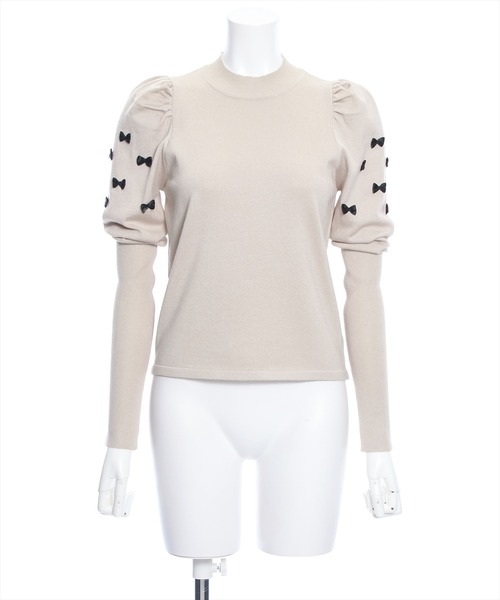 clear(クリア)の「リボン付きパフスリーブニットトップス≪2024SS新作≫(ニット/セーター・レディース・ブラック/オフホワイト/ベージュ・F)」の22枚目の写真