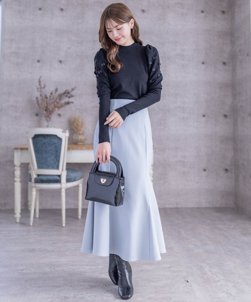 clear(クリア)の「リボン付きパフスリーブニットトップス≪2024SS新作≫(ニット/セーター・レディース・ブラック/オフホワイト/ベージュ・F)」の15枚目の写真