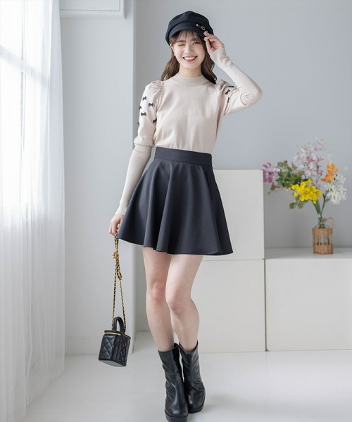 clear(クリア)の「リボン付きパフスリーブニットトップス≪2024SS新作≫(ニット/セーター・レディース・ブラック/オフホワイト/ベージュ・F)」の18枚目の写真