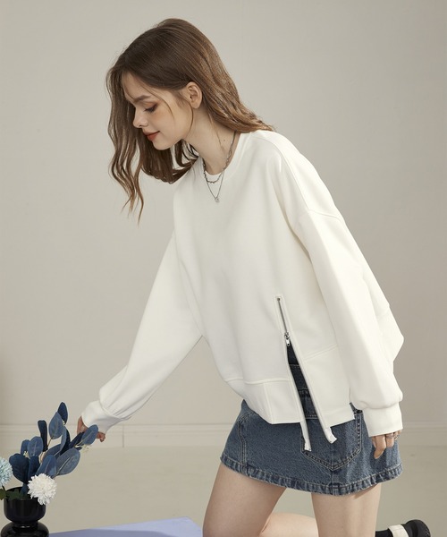 ラウンドネック サイドジップ スウェットプルオーバー 24sK57566（スウェット）｜KUHNMARVIN（クエンマウエ）