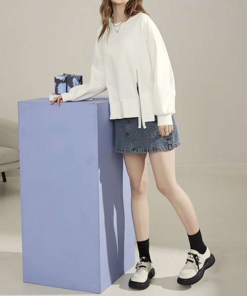 ラウンドネック サイドジップ スウェットプルオーバー 24sK57566（スウェット）｜KUHNMARVIN（クエンマウエ）