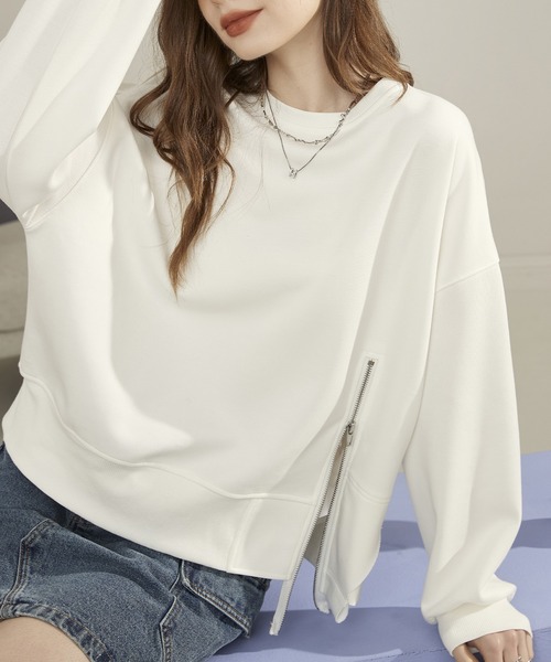 ラウンドネック サイドジップ スウェットプルオーバー 24sK57566（スウェット）｜KUHNMARVIN（クエンマウエ）