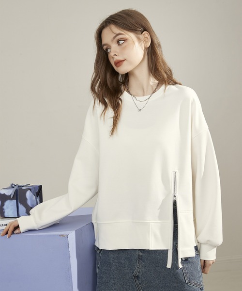 ラウンドネック サイドジップ スウェットプルオーバー 24sK57566（スウェット）｜KUHNMARVIN（クエンマウエ）