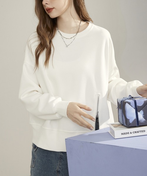 ラウンドネック サイドジップ スウェットプルオーバー 24sK57566（スウェット）｜KUHNMARVIN（クエンマウエ）