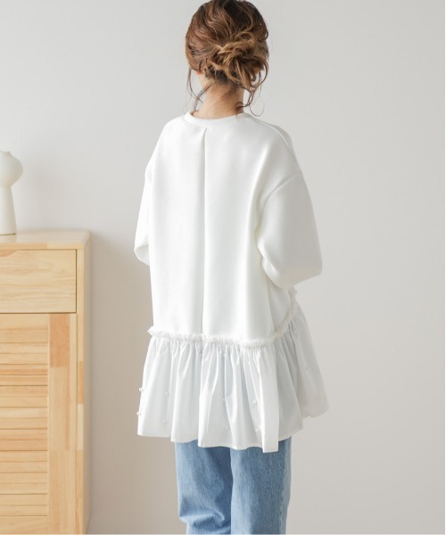 AMELY(エミリー)の「パールペプラムトップス(シャツ/ブラウス・レディース・ブラック/ホワイト・フリー)」の19枚目の写真