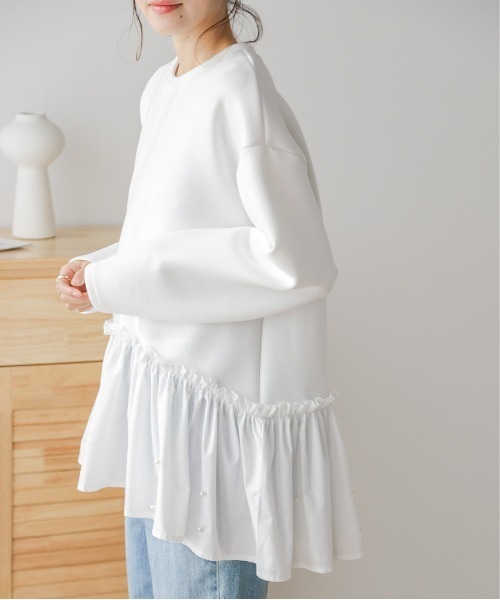 AMELY(エミリー)の「パールペプラムトップス(シャツ/ブラウス・レディース・ブラック/ホワイト・フリー)」の20枚目の写真