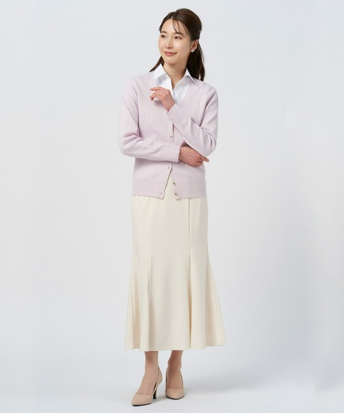 TOKYO SHIRTS（トウキョウシャツ）の「リブVネックニットカーディガン（カーディガン/ボレロ・レディース・ベビーピンク/ミント/モカ・M/L）」の15枚目の写真