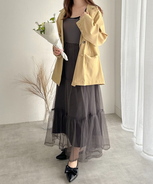 apres jour clair(アプレジュールクレア)の「【apres jour clair】チュールティアードキャミワンピース【ZOZOTOWN限定アイテム】(ワンピース・レディース・ブラック/ライトベージュ/チャコールグレー・X-LARGE/フリー)」の13枚目の写真