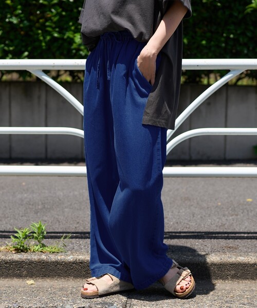 FREAK'S STORE(フリークスストア)の「リネンレーヨン イージーパンツ/コットンイージーパンツ(その他パンツ・レディース・ピンク/オフホワイト/サックスブルー/オリーブ/ブルーグリーン/ブラック/ブルー/ネイビー/オレンジ・フリ-)」の11枚目の写真