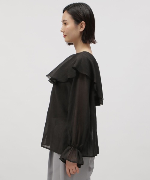 LAKOLE（ラコレ）の「2WAYラッフルシアーブラウス / 112533（シャツ/ブラウス・レディース・ブラック/桜/アイボリー・SMALL/MEDIUM）」の13枚目の写真