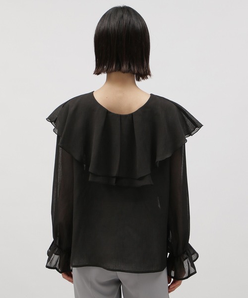 LAKOLE（ラコレ）の「2WAYラッフルシアーブラウス / 112533（シャツ/ブラウス・レディース・ブラック/桜/アイボリー・SMALL/MEDIUM）」の14枚目の写真