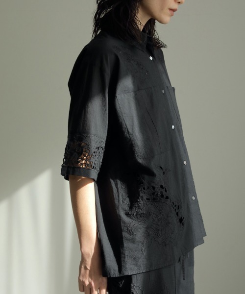 anuke カットワークレースシャツ　ホワイト ànuke - Cutwork Lace Shirts / カットワーク レースシャツ