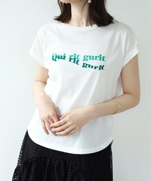 袖ロールアップロゴプリントＴシャツ