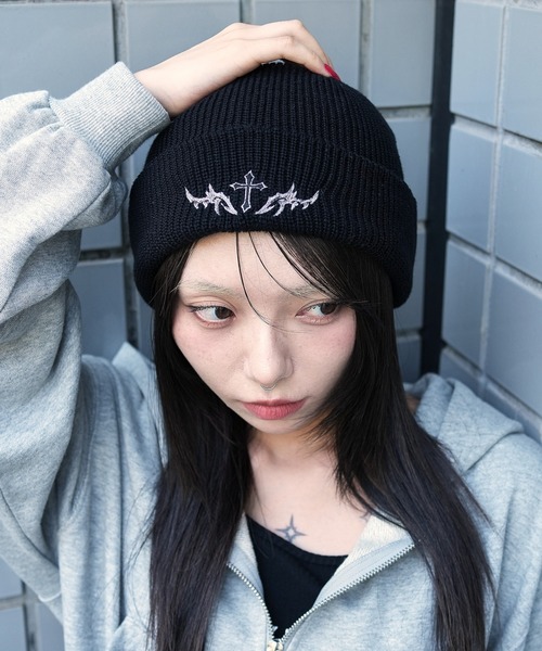 WEGO（ウィゴー）の「WEGO/ロゴショートビーニー（ニットキャップ/ビーニー・レディース・ブラック/カーキ/ライトグレー/その他1/その他2/ライトピンク/ブラック系その他/杢グレー/その他4/ダークグレー/その他3/ブラウン/レッド・FREE）」の13枚目の写真