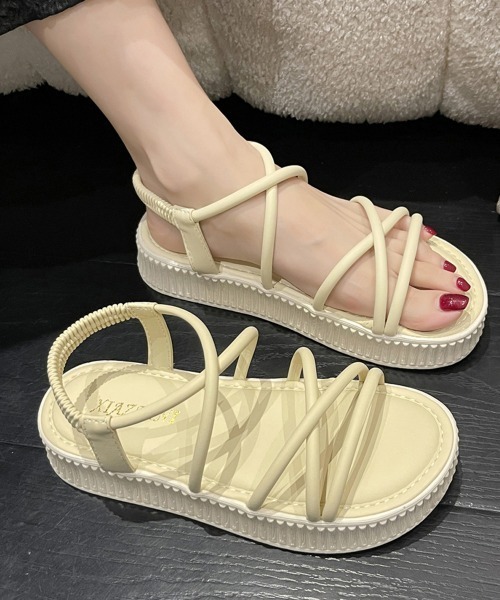 Miniministore(ミニミニストア)の「厚底サンダル ストラップサンダル 夏(サンダル・レディース・クリーム/アイボリー/ブラック・24.0cm/23.0cm/22.5cm/23.5cm/24.5cm/25.0cm)」の11枚目の写真