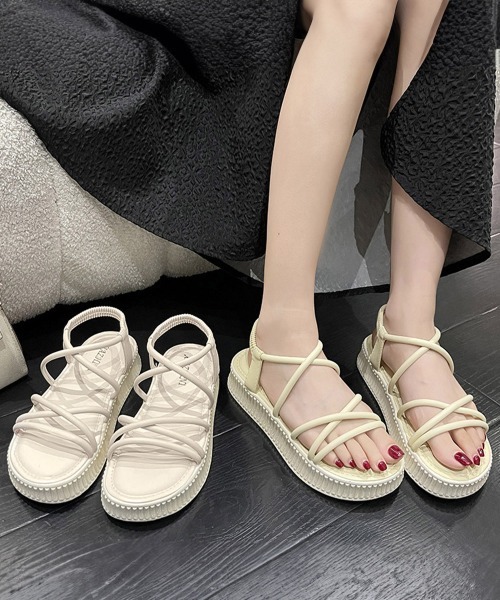 Miniministore(ミニミニストア)の「厚底サンダル ストラップサンダル 夏(サンダル・レディース・クリーム/アイボリー/ブラック・24.0cm/23.0cm/22.5cm/23.5cm/24.5cm/25.0cm)」の14枚目の写真