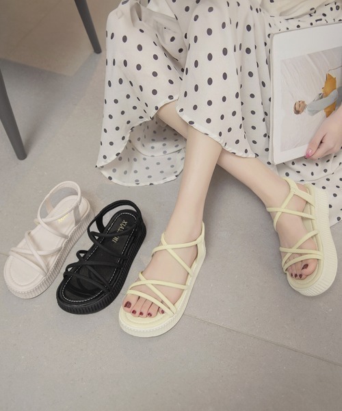 Miniministore(ミニミニストア)の「厚底サンダル ストラップサンダル 夏(サンダル・レディース・クリーム/アイボリー/ブラック・24.0cm/23.0cm/22.5cm/23.5cm/24.5cm/25.0cm)」の15枚目の写真