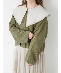 ehka sopo | ダイヤ柄透かし編みカーディガン(カーディガン/ボレロ)
