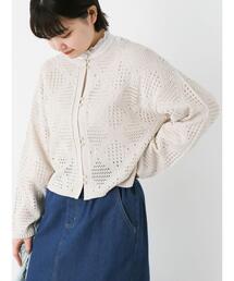 ehka sopo | ダイヤ柄透かし編みカーディガン(カーディガン/ボレロ)