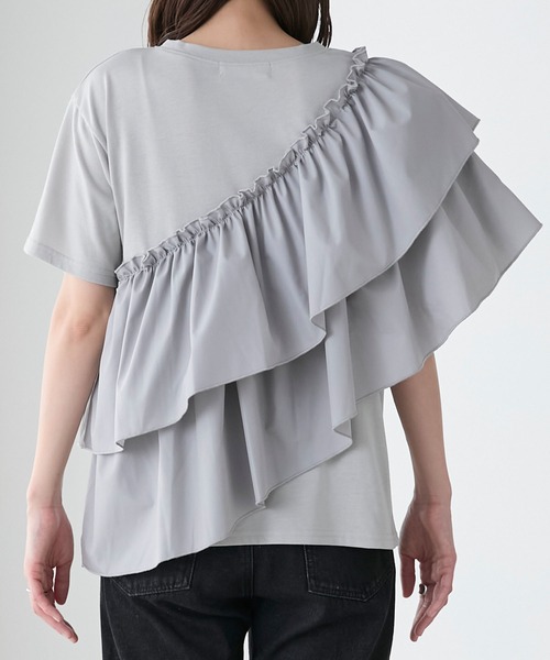 BONLECILL(ボンルシール)の「半袖フリルサッシュドッキングTEE(Tシャツ/カットソー・レディース・ホワイト系2/ブラック/ライトグレー/オフホワイト・FREE)」の16枚目の写真