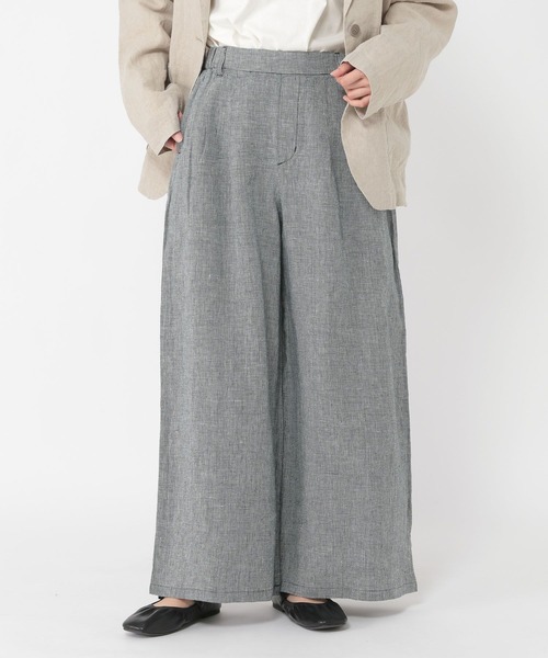 studio CLIP（スタディオクリップ）の「リネン100タックワイドパンツ[プチ・プラスサイズあり]（その他パンツ・レディース・ブラック/その他1/その他2/その他3・MEDIUM/LARGE/PF/ﾌﾘｰ(L)）」の17枚目の写真