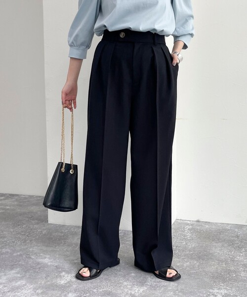 fredy emue（フレディエミュ）の「2タックスラックス【レングス長め丈あり】（スラックス・レディース・グレー/ベージュ/ブラック・39/38/36）」の10枚目の写真