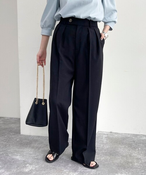 fredy emue（フレディエミュ）の「2タックスラックス【レングス長め丈あり】（スラックス・レディース・グレー/ベージュ/ブラック・39/38/36）」の11枚目の写真