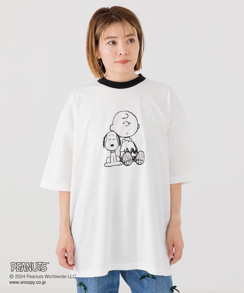 PEANUTS(ピーナッツ)の「PEANUTS / ピーナッツ スヌーピー ユニ半袖Tシャツ(Tシャツ/カットソー・メンズ・C/D/A/B・S/M/L)」の1枚目の写真