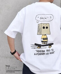 SHIPS any: SNOOPY コラボ カルチャー グラフィック バック プリント Tシャツ◇