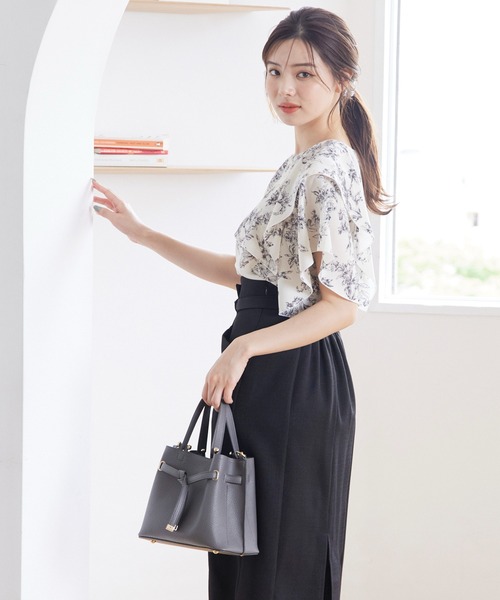 【セール】フリルスリーブ花柄ブラウス（シャツ/ブラウス）｜12Twelve Agenda（トゥエルブ アジェンダ）