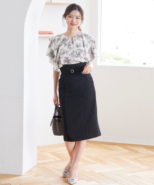 【セール】フリルスリーブ花柄ブラウス（シャツ/ブラウス）｜12Twelve Agenda（トゥエルブ アジェンダ）