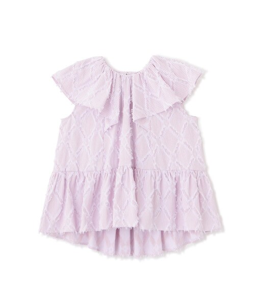 N.（N. Natural Beauty Basic）（エヌエヌナチュラルビューティーベーシック）の「◆ストライプラッフルブラウス（シャツ/ブラウス・レディース・ピンク系その他/ブルー系その他・MEDIUM）」の3枚目の写真