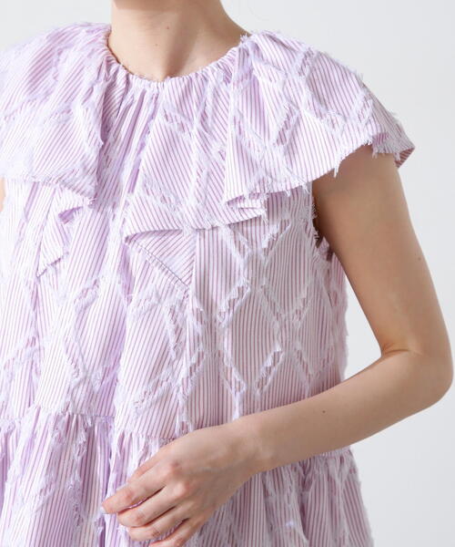 N.（N. Natural Beauty Basic）（エヌエヌナチュラルビューティーベーシック）の「◆ストライプラッフルブラウス（シャツ/ブラウス・レディース・ピンク系その他/ブルー系その他・MEDIUM）」の14枚目の写真