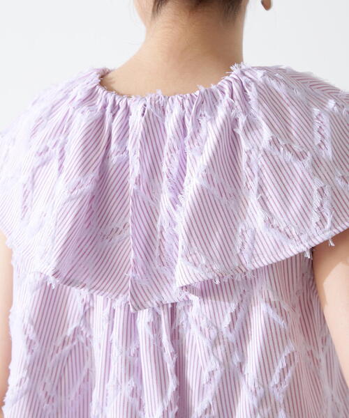 N.（N. Natural Beauty Basic）（エヌエヌナチュラルビューティーベーシック）の「◆ストライプラッフルブラウス（シャツ/ブラウス・レディース・ピンク系その他/ブルー系その他・MEDIUM）」の15枚目の写真