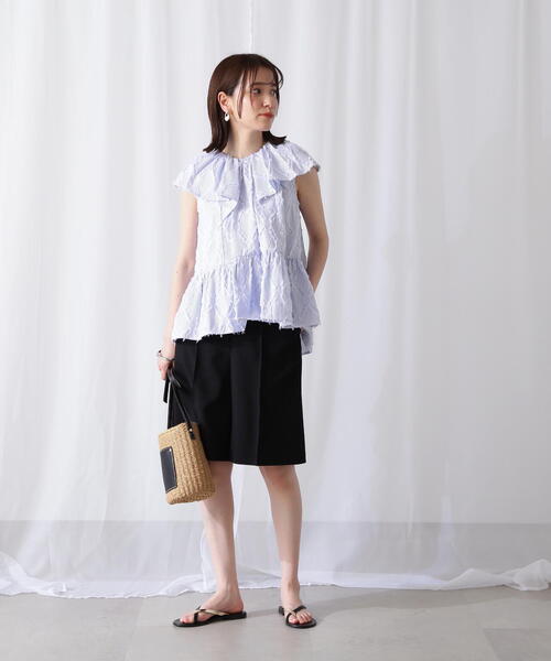 N.（N. Natural Beauty Basic）（エヌエヌナチュラルビューティーベーシック）の「◆ストライプラッフルブラウス（シャツ/ブラウス・レディース・ピンク系その他/ブルー系その他・MEDIUM）」の22枚目の写真