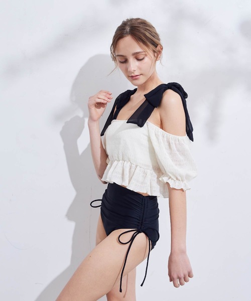 後ろリボンオフショルswim wear 新色追加】後ろリボンオフショルswim wear | OLIVE des OLIVE