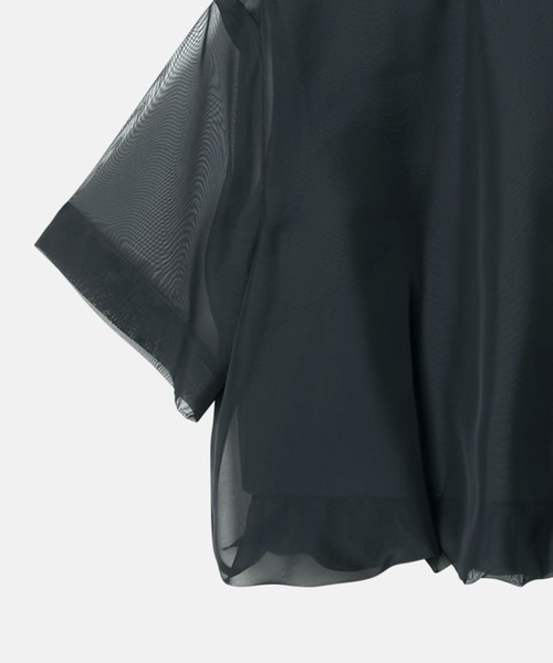 LE CIEL BLEU(ルシェルブルー)の「オーガンザトップ / Organza Top(Tシャツ/カットソー・レディース・オフホワイト/グレー/ブラック・36)」の16枚目の写真