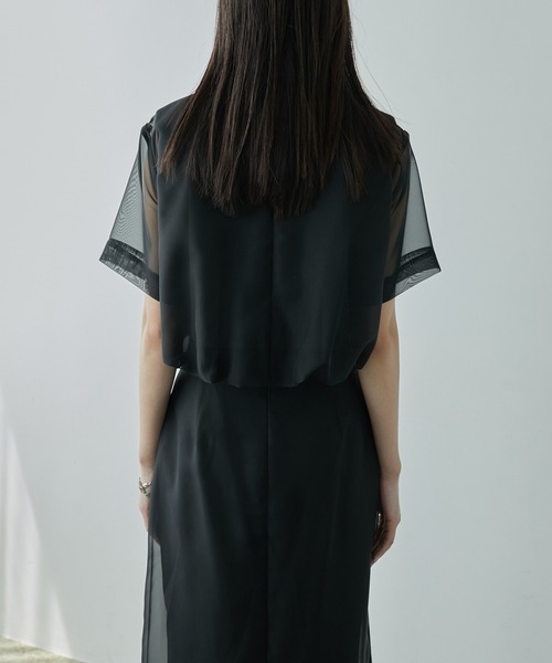 LE CIEL BLEU(ルシェルブルー)の「オーガンザトップ / Organza Top(Tシャツ/カットソー・レディース・オフホワイト/グレー/ブラック・36)」の14枚目の写真
