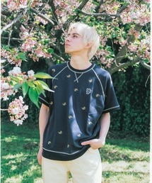My sugar Babe（マイシュガーベイブ）の「msb patch flower embroidery pattern short sleeve sweat（Tシャツ/カットソー）」