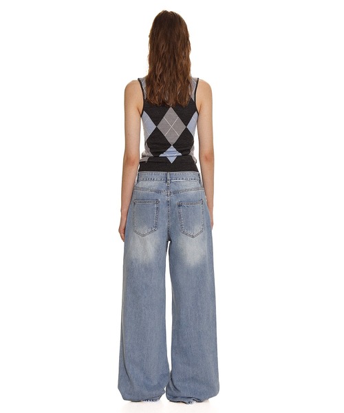 Moromoro2（モロモロ）の「ハイネック アーガイル タンクトップ BX4117【Moromoro2】（タンクトップ・レディース・グレー/ブラウン・S/M/L）」の15枚目の写真