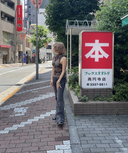 Moromoro2（モロモロ）の「ハイネック アーガイル タンクトップ BX4117【Moromoro2】（タンクトップ・レディース・グレー/ブラウン・S/M/L）」の21枚目の写真