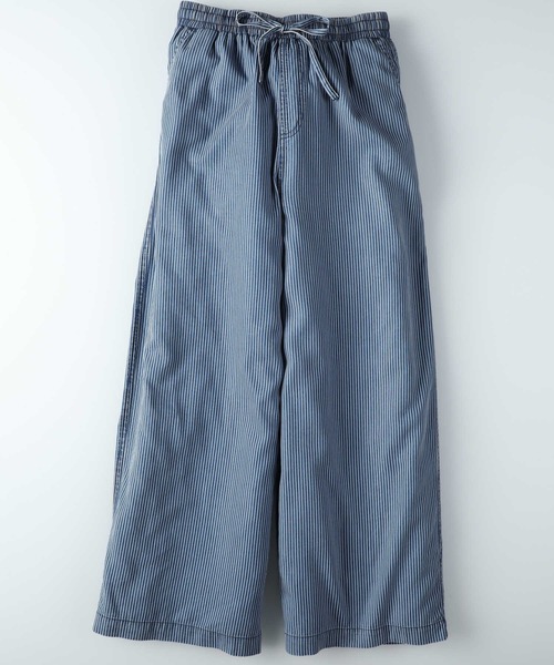 BACK NUMBER(バックナンバー)の「BACK NUMBER(バックナンバー)接触冷感ヒッコリーワイドパンツ(その他パンツ・レディース・ブルー・L/M/S)」の12枚目の写真