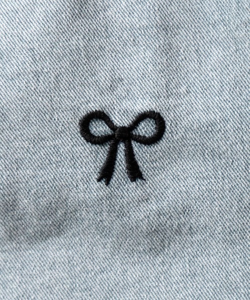 VivienneWestwood デニムショートパンツ 刺繍デザイン ヴィヴィアンブルー ハート刺繍デニムショートパンツ｜ライト