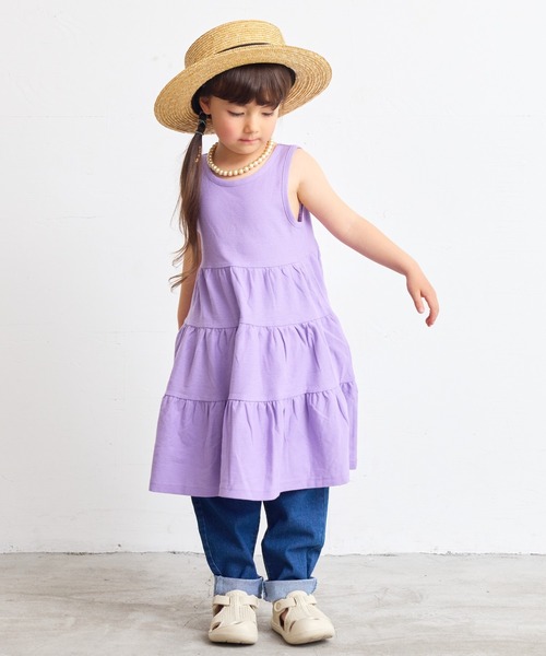Life Support Products（ライフサポートプロダクツ）の「梨地ティアードワンピース（80～150cm）（ワンピース・キッズ・ピンク/ライトブルー/パープル・90/140/150/100/110/120/80/130/95）」の9枚目の写真