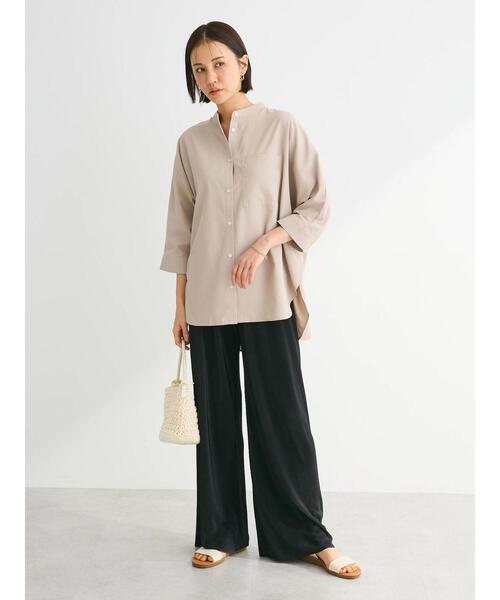 Green Parks(グリーンパークス)の「セルフカットプリーツワイドパンツ(その他パンツ・レディース・ブラック系その他2/ブラウン系その他4/ベージュ系その他2/ブラック・FREE)」の20枚目の写真