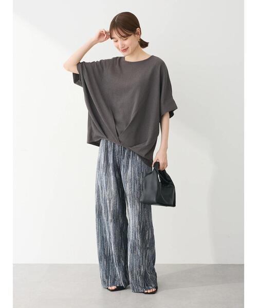 Green Parks(グリーンパークス)の「セルフカットプリーツワイドパンツ(その他パンツ・レディース・ブラック系その他2/ブラウン系その他4/ベージュ系その他2/ブラック・FREE)」の16枚目の写真