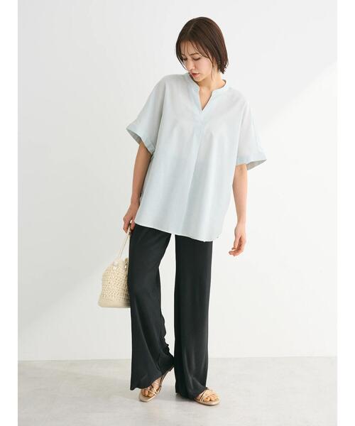 Green Parks(グリーンパークス)の「セルフカットプリーツワイドパンツ(その他パンツ・レディース・ブラック系その他2/ブラウン系その他4/ベージュ系その他2/ブラック・FREE)」の8枚目の写真