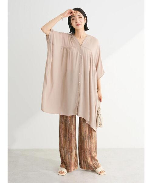 Green Parks(グリーンパークス)の「セルフカットプリーツワイドパンツ(その他パンツ・レディース・ブラック系その他2/ブラウン系その他4/ベージュ系その他2/ブラック・FREE)」の21枚目の写真